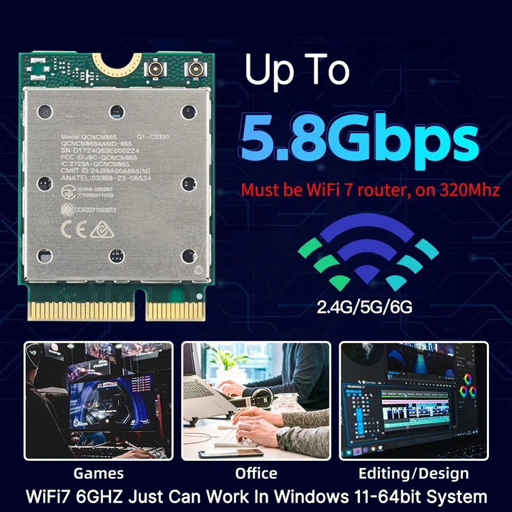 WiFi 7 QCNCM865 M.2 Wireless N - Woodworking Network ulasan dan harga