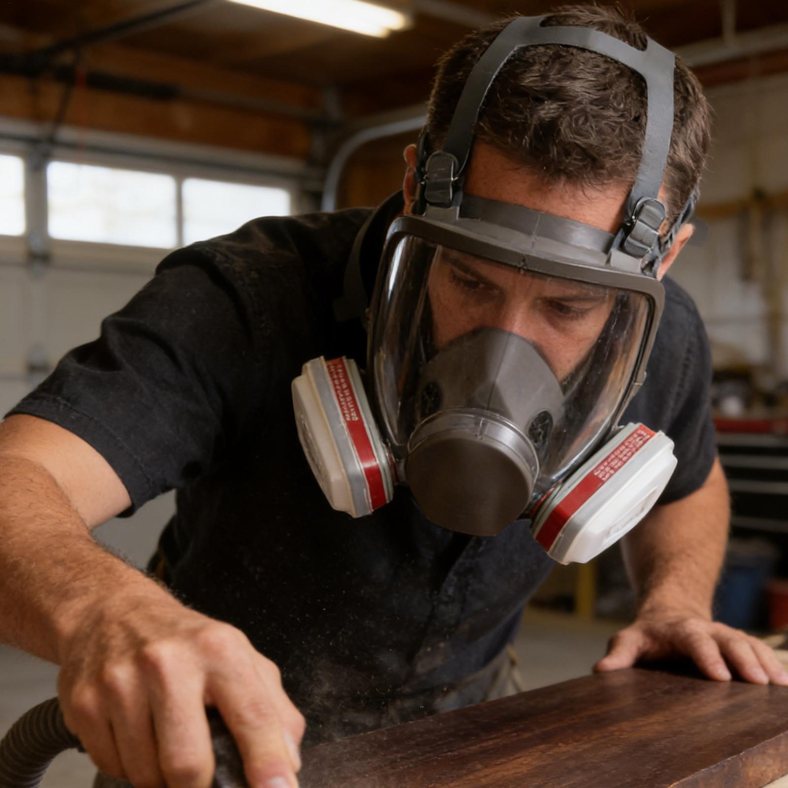 Dustproof Respirator Mask with - Woodworking Face Shield ulasan dan harga